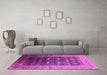 Machine Washable Oriental Pink Industrial Rug in a Living Room, wshurb2095pnk