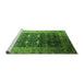 Sideview of Machine Washable Oriental Green Industrial Area Rugs, wshurb2095grn