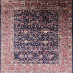 Square Mid-Century Modern Purple Oriental Rug, urb2095