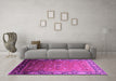 Machine Washable Oriental Pink Industrial Rug in a Living Room, wshurb2096pnk