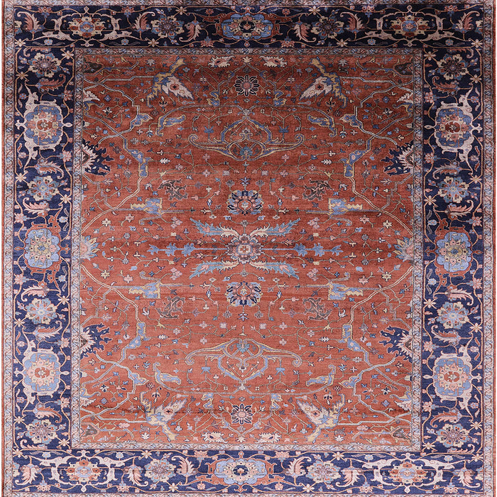 Square Machine Washable Industrial Modern Pink Brown Pink Rug, wshurb2096