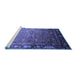 Sideview of Machine Washable Oriental Blue Industrial Rug, wshurb2096blu