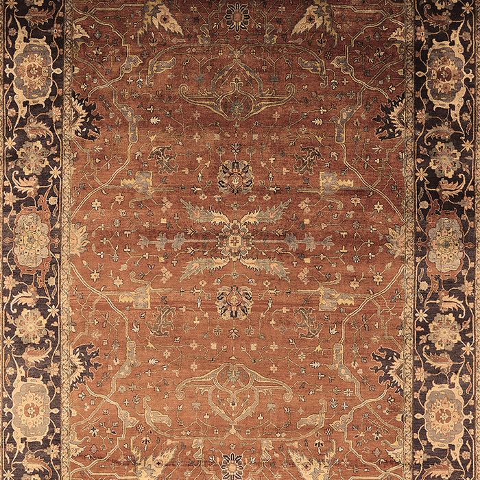 Machine Washable Oriental Brown Industrial Rug, wshurb2096brn