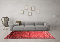 Machine Washable Oriental Red Industrial Rug, wshurb2096red