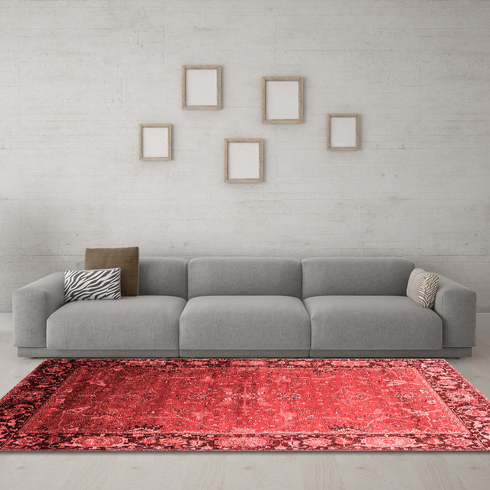 Industrial Red Washable Rugs