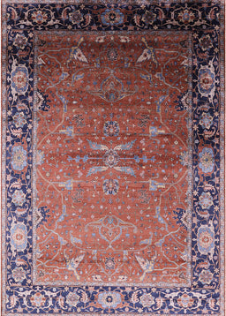 Mid-Century Modern Pink Brown Pink Oriental Rug, urb2096