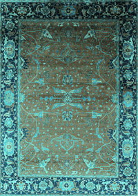 Oriental Turquoise Industrial Rug, urb2096turq