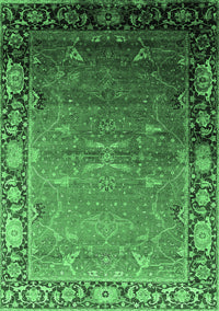 Oriental Emerald Green Industrial Rug, urb2096emgrn