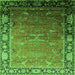 Square Oriental Green Industrial Rug, urb2096grn