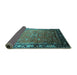 Sideview of Oriental Turquoise Industrial Rug, urb2096turq