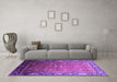 Machine Washable Oriental Purple Industrial Area Rugs in a Living Room, wshurb2096pur