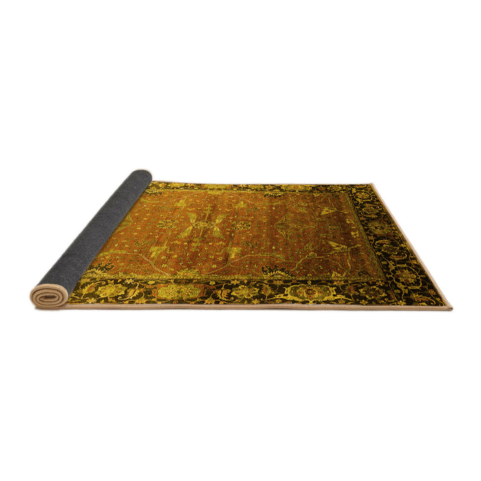 Sideview of Oriental Yellow Industrial Rug, urb2096yw