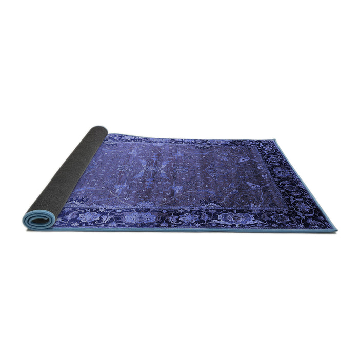 Sideview of Oriental Blue Industrial Rug, urb2096blu