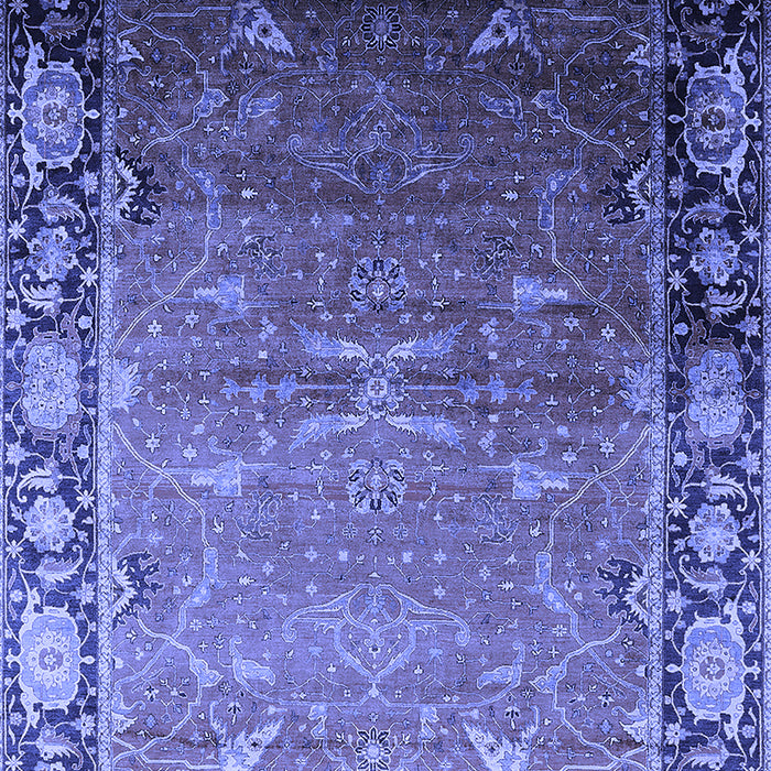 Machine Washable Oriental Blue Industrial Rug, wshurb2096blu