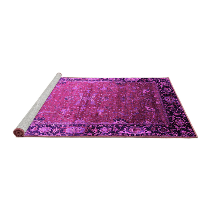 Sideview of Machine Washable Oriental Pink Industrial Rug, wshurb2096pnk