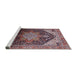 Sideview of Machine Washable Industrial Modern Rosy Brown Pink Rug, wshurb2097