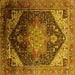 Square Oriental Yellow Industrial Rug, urb2097yw