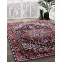 Mid-Century Modern Rosy Brown Pink Oriental Rug, urb2097