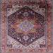 Square Mid-Century Modern Rosy Brown Pink Oriental Rug, urb2097