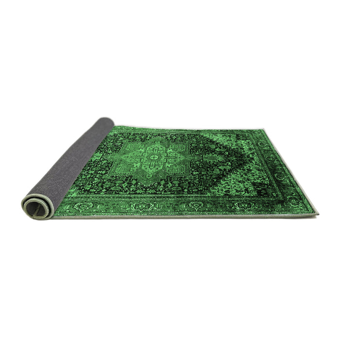 Sideview of Oriental Emerald Green Industrial Rug, urb2097emgrn