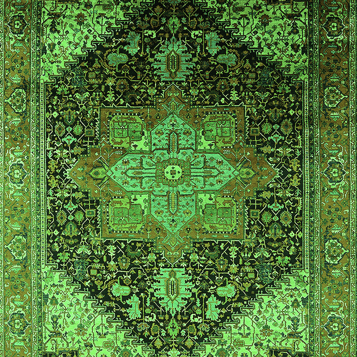 Machine Washable Oriental Green Industrial Area Rugs, wshurb2097grn