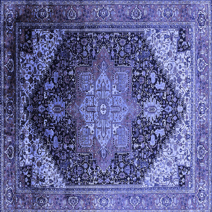 Square Oriental Blue Industrial Rug, urb2097blu