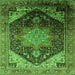 Square Oriental Green Industrial Rug, urb2097grn