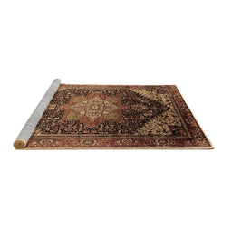 Sideview of Machine Washable Oriental Brown Industrial Rug, wshurb2097brn