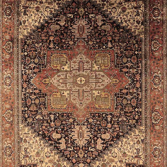 Machine Washable Oriental Brown Industrial Rug, wshurb2097brn