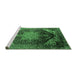 Sideview of Machine Washable Oriental Emerald Green Industrial Area Rugs, wshurb2097emgrn