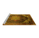 Sideview of Machine Washable Oriental Yellow Industrial Rug, wshurb2097yw