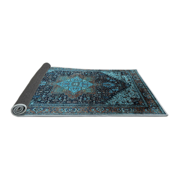 Sideview of Oriental Light Blue Industrial Rug, urb2097lblu