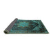 Sideview of Oriental Turquoise Industrial Rug, urb2097turq