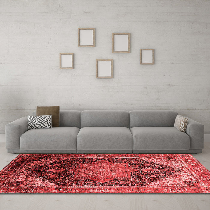 Industrial Red Washable Rugs