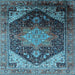 Square Oriental Light Blue Industrial Rug, urb2097lblu