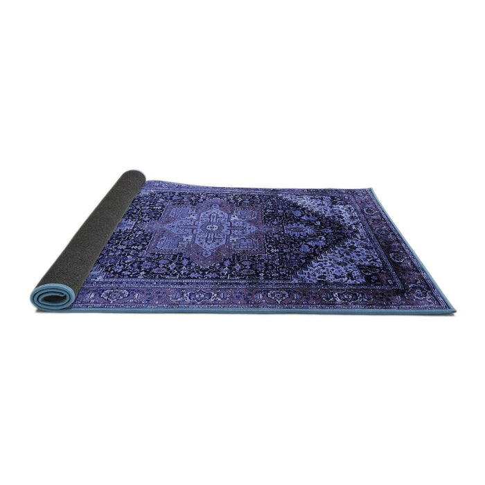 Sideview of Oriental Blue Industrial Rug, urb2097blu