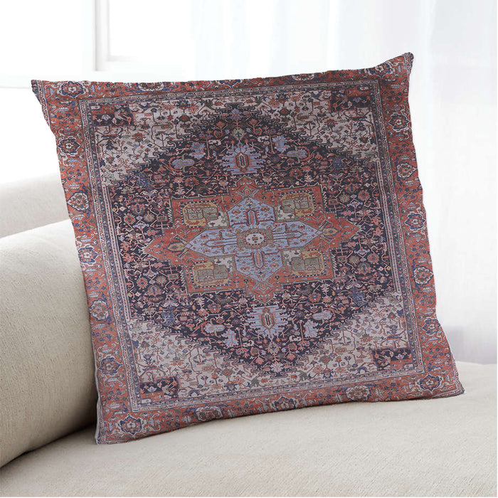 Lifestyle Image of Mid-Century Modern Urban Square Rosy Brown Pink Throw Pillow, 18 inch by 18 inch, pwurb2097