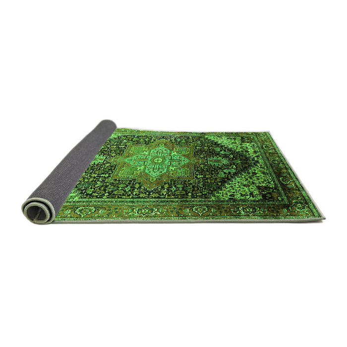 Sideview of Oriental Green Industrial Rug, urb2097grn