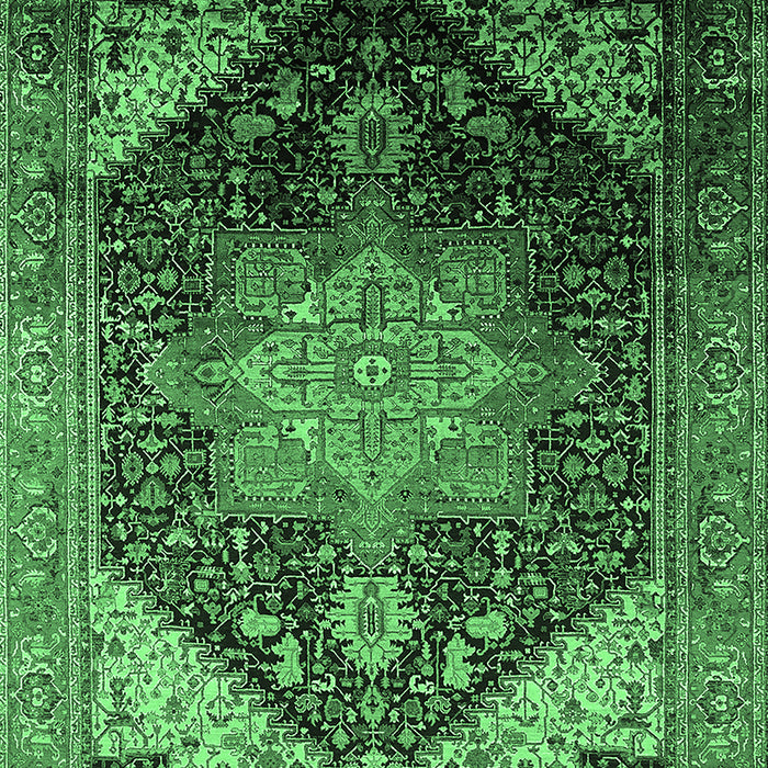 Machine Washable Oriental Emerald Green Industrial Area Rugs, wshurb2097emgrn