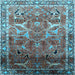 Square Oriental Light Blue Industrial Rug, urb2098lblu