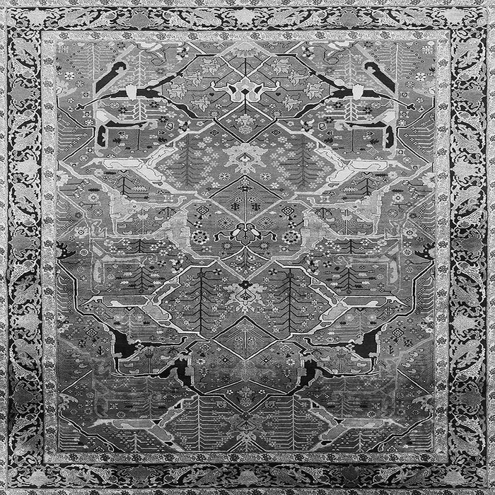 Square Oriental Gray Industrial Rug, urb2098gry