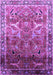 Machine Washable Oriental Purple Industrial Area Rugs, wshurb2098pur