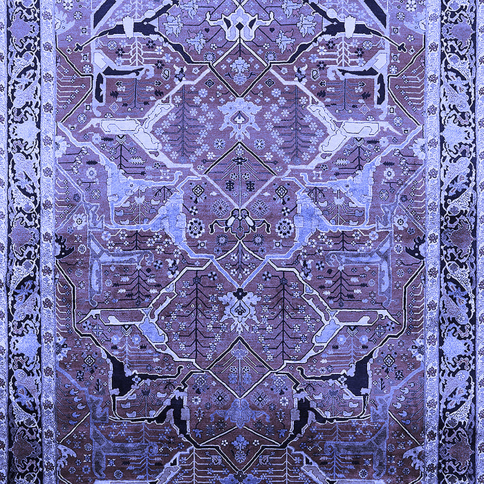 Machine Washable Oriental Blue Industrial Rug, wshurb2098blu