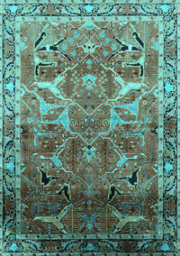 Oriental Turquoise Industrial Rug, urb2098turq