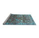 Sideview of Machine Washable Oriental Light Blue Industrial Rug, wshurb2098lblu