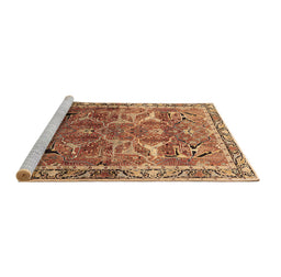 Sideview of Machine Washable Oriental Brown Industrial Rug, wshurb2098brn