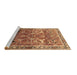 Sideview of Machine Washable Oriental Brown Industrial Rug, wshurb2098brn