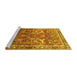 Sideview of Machine Washable Oriental Yellow Industrial Rug, wshurb2098yw