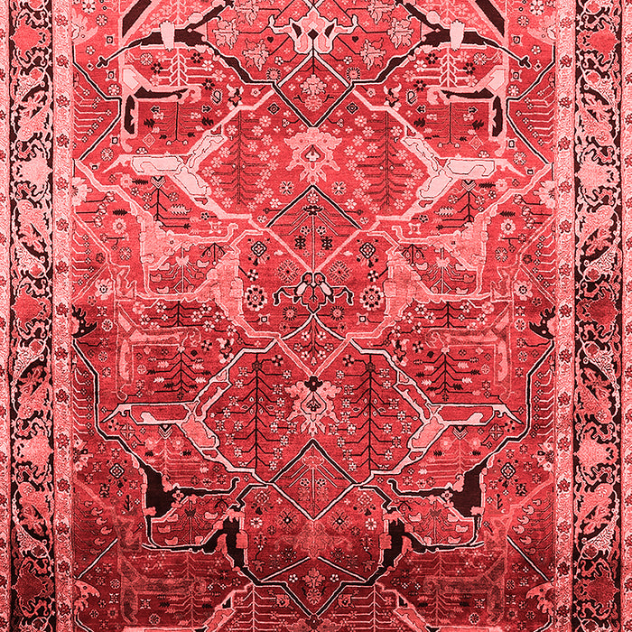 Machine Washable Oriental Red Industrial Rug, wshurb2098red