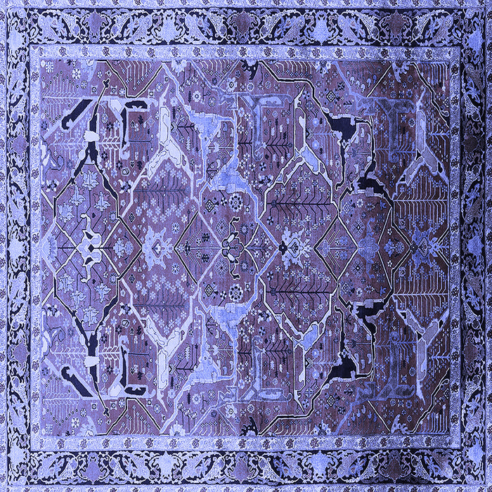 Square Oriental Blue Industrial Rug, urb2098blu